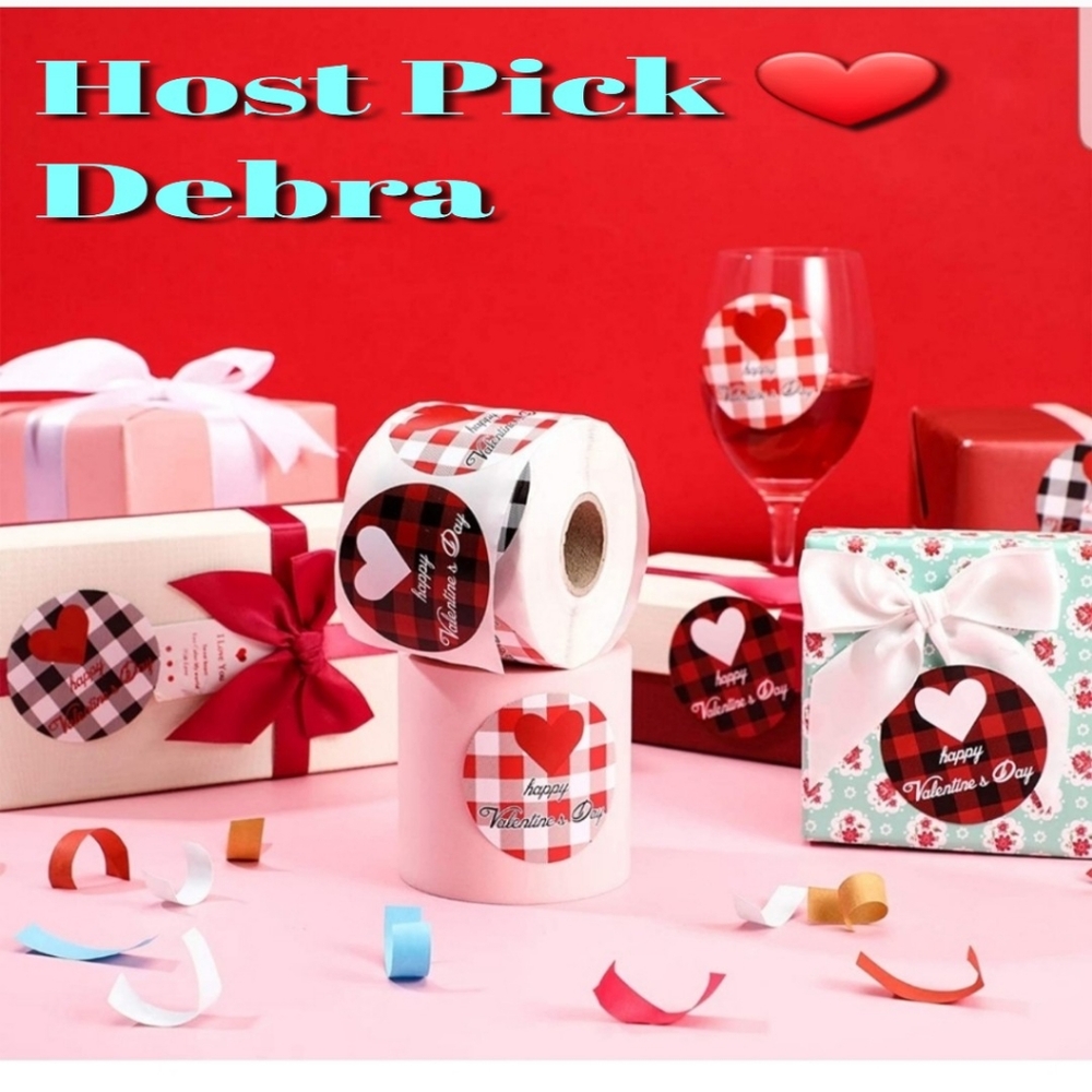 60 CT  Valentine Buffalo Plaid Colorful Heart Stickers ❤ Happy Valentine…